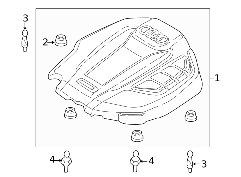 Engine Appearance Cover for 2017 Audi A4 Quattro #1