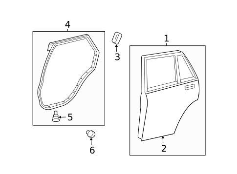 Door & Components for 2006 Toyota Highlander #1