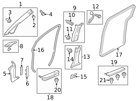 Interior Trim - Pillars for 2014 Honda Odyssey #0