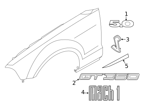 Exterior Trim - Fender for 2015 Ford Mustang #0