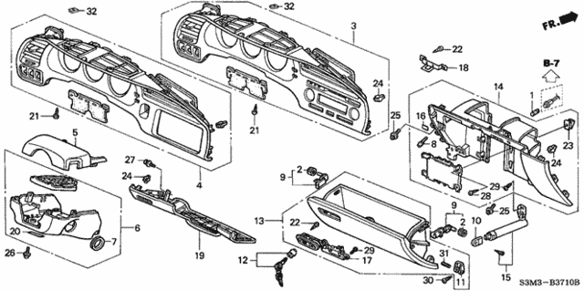 Instrument Panel Garnish for 2002 Acura CL #0