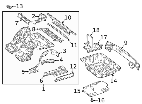 Rear Floor & Rails for 2021 Mercedes-Benz E350 #0