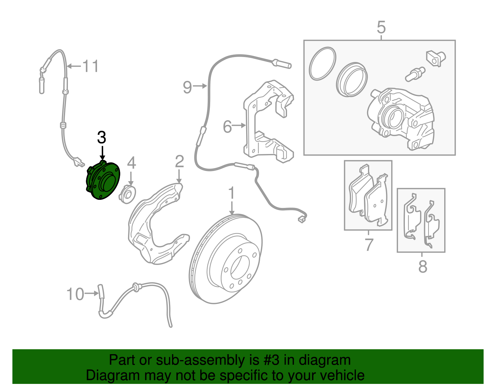 31206876844 - 2015-2021 BMW Front Hub & Bearing (31-20-6-876