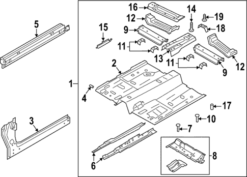 Floor & Rails for 2025 Lincoln Corsair #0