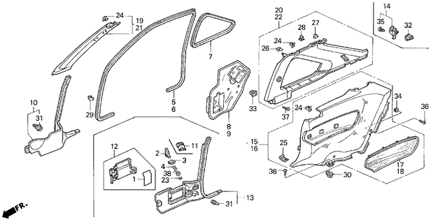 Side Lining for 1993 Honda Prelude #0