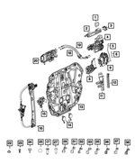 6ZA12LDSAC - Doors, Door Mirrors and Related Parts: Exterior Door Handle, Left for Jeep: Gladiator, Wrangler Image