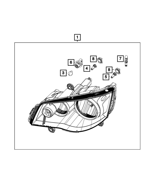 5113340AG - : Headlamp Park And Turn Lamp, Right for Mopar Image