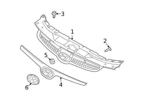 Grille & Components for 2012 Hyundai Elantra #0