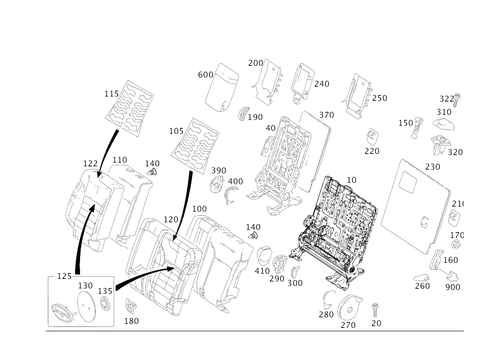 Folding Rear Backrest for 2016 Mercedes-Benz GLE450 AMG #0