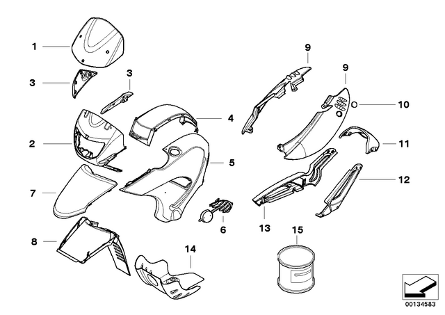 46627727180 - : Side Section, Primed, Rear Right for BMW-Motorrad Image