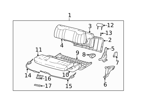Rear Seat Components for 1996 Chevrolet K1500 Pickup #0