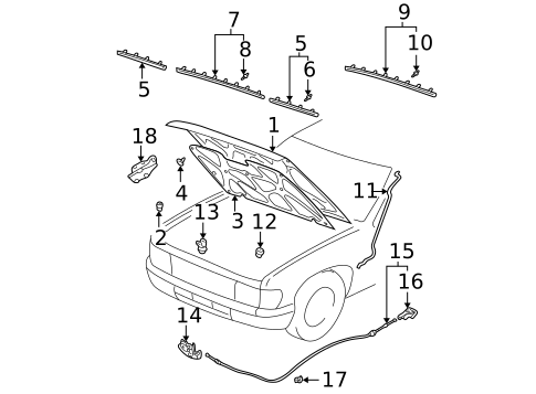 Hood & Components for 2000 Nissan Pathfinder #0