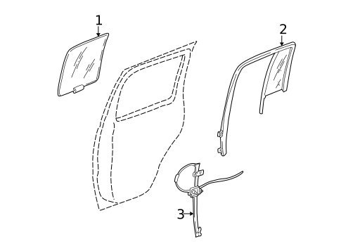 Glass - Rear Door for 2006 Jeep Liberty #0