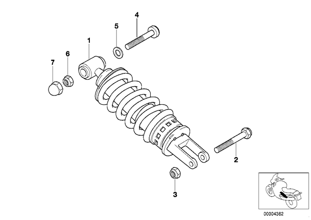 33532330374 - Rear Axle, Rear-Wheel Drive, Suspension: Hex Bolt - M10X1.25X65 for BMW-Motorrad Image