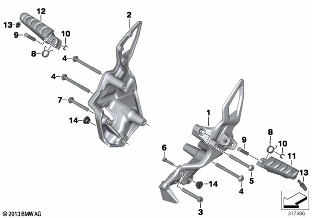 46718534959 - : Footrest Plate, Left for BMW-Motorrad Image