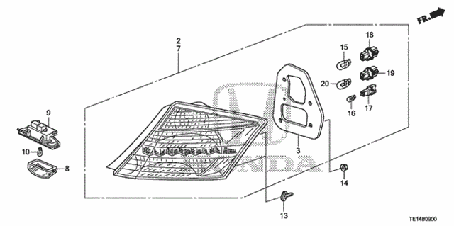 Taillight - License Light for 2012 Honda Accord #0