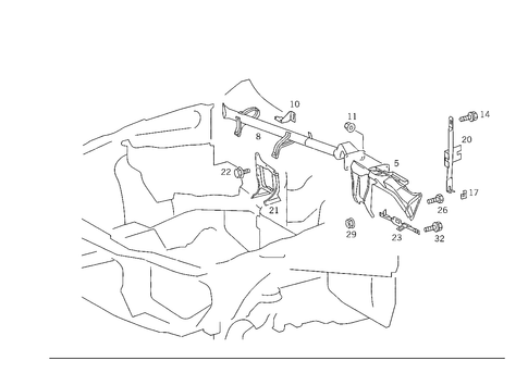 Crossmember Below Instrument Panel for 1992 Mercedes-Benz 300CE #0