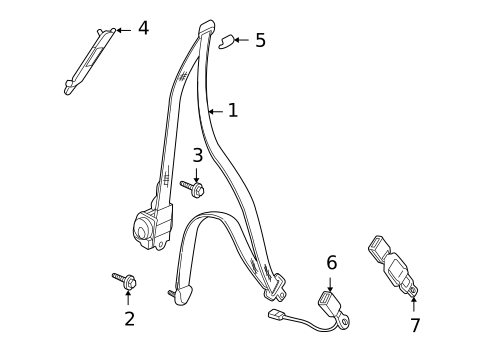 Seat Belt for 2007 Mitsubishi Outlander #1