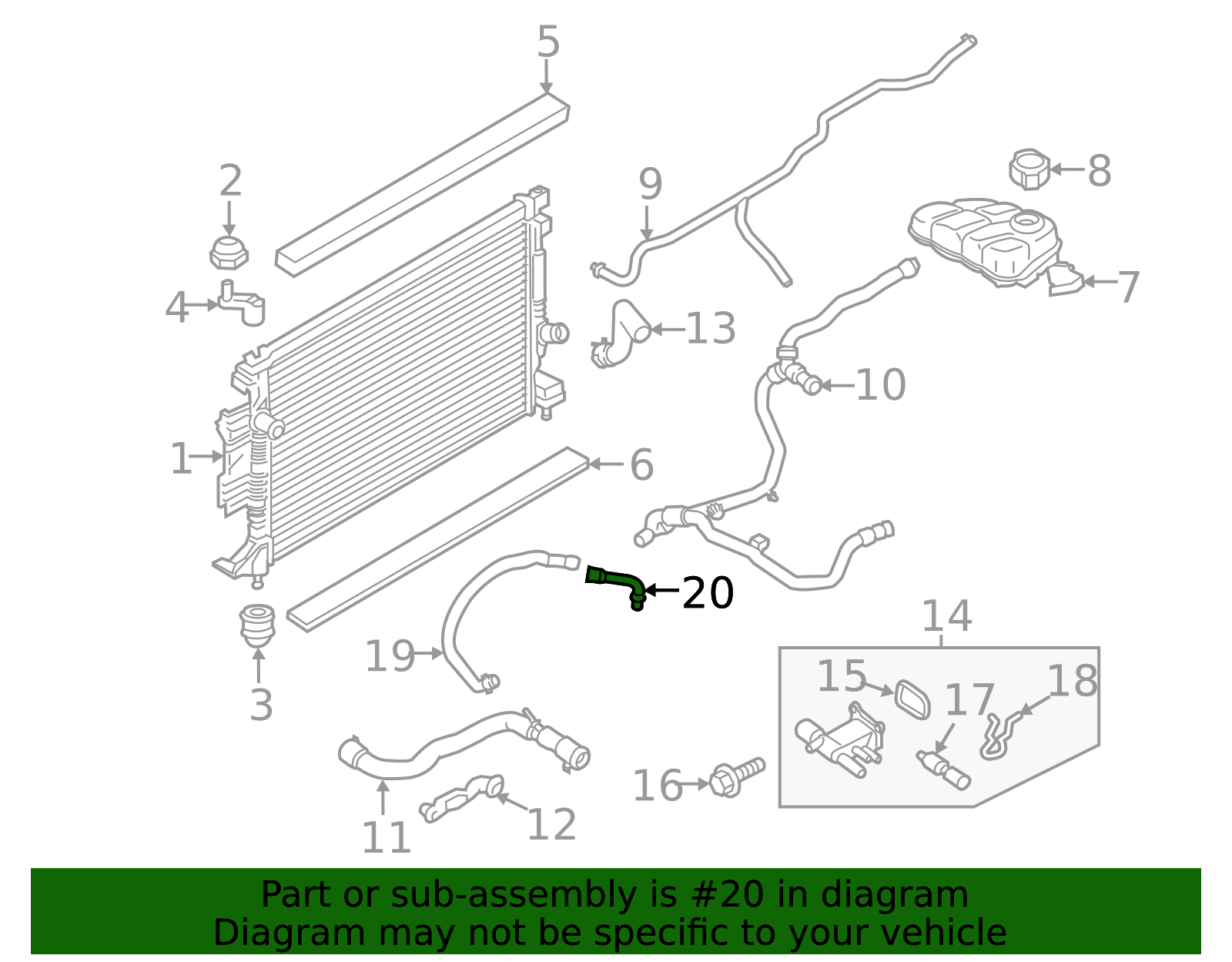 2010-2023 Ford Engine Coolant Bypass Pipe Connector 1S7Z-8597-AK