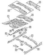 55359932AA - Body Sheet Metal Except Doors: Front Floor Pan for Mopar Image