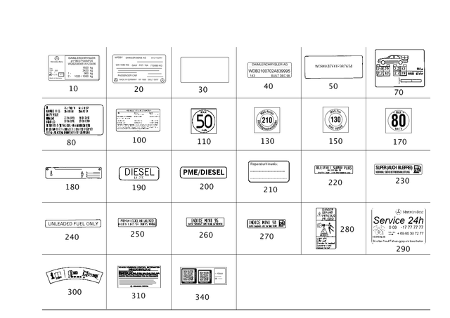 170817282026 - Tools and Accessories: Identification Plate for Mercedes-Benz Image image