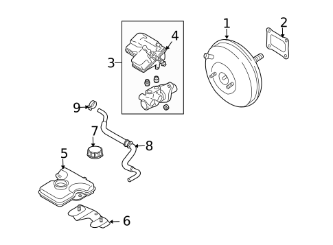 Master Cylinder - Components On Dash Panel for 2007 Mazda 5 #0