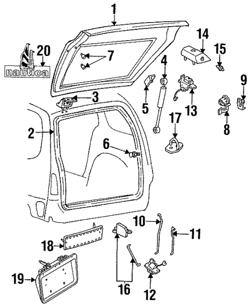 Exterior Trim - Lift Gate for 1994 Mercury Villager #0