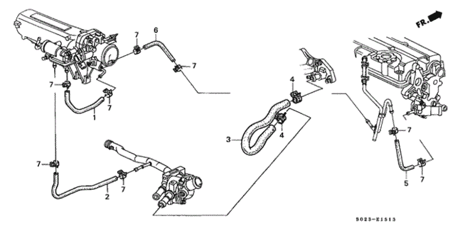 Water Hose (DOHC VTEC) for 2000 Honda Civic #0