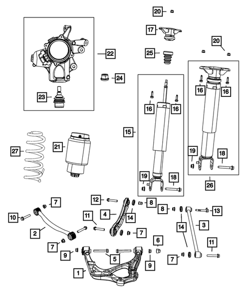 Rear Suspension and Cradle for 2015 Jeep Grand Cherokee #1