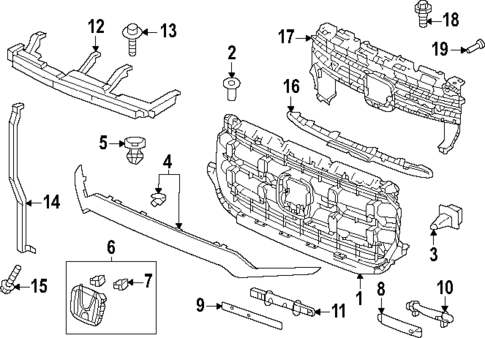 Grille & Components for 2024 Honda Ridgeline #0