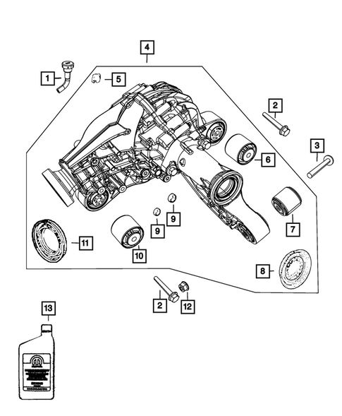 Front Axle;  Housing, Differential and Vent for 2014 Dodge Durango #0