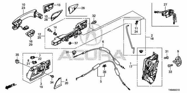 Front Door Locks - Outer Handle for 2014 Acura ILX #0