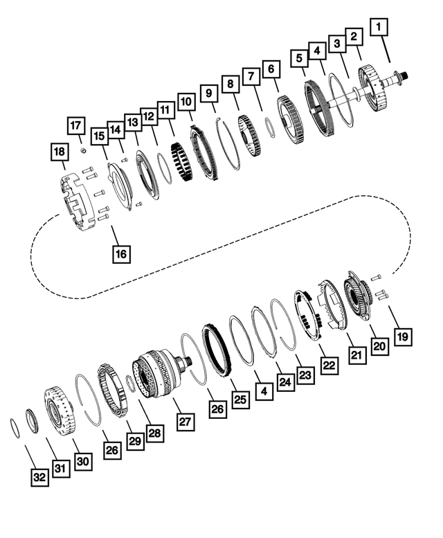 68192983AA - 6F24; 6-Speed; Automatic Transaxle: Thrust Washer Package for Mopar Image