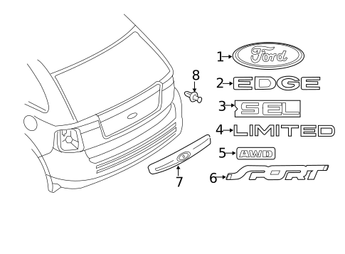 Exterior Trim - Lift Gate for 2010 Ford Edge #0