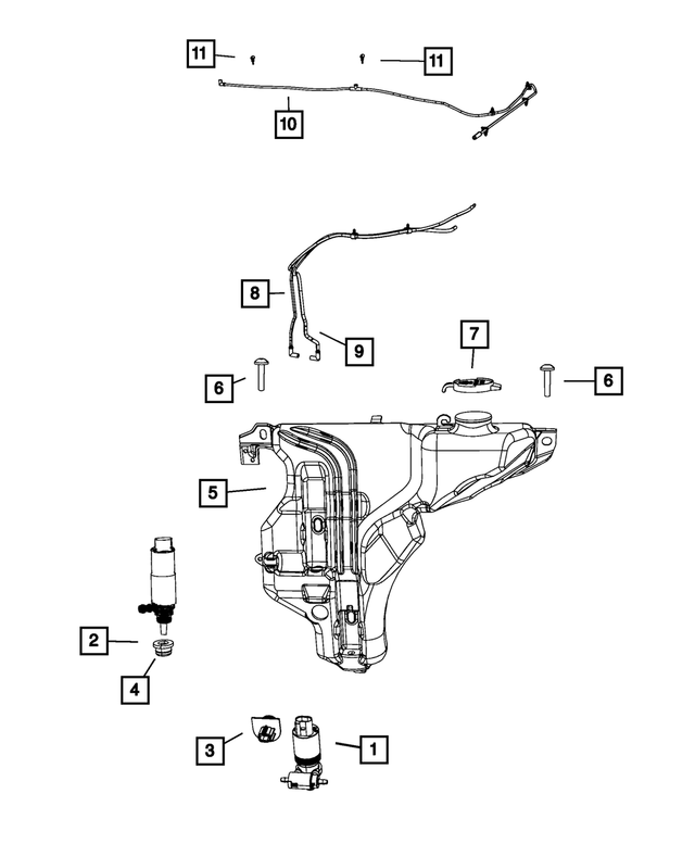 55079094AA - Electrical: Windshield Washer Hose for Mopar Image