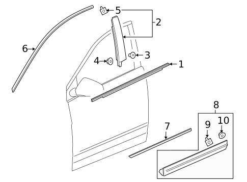 Exterior Trim - Front Door for 2018 Cadillac XT5 #0