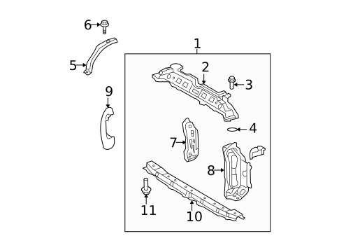Radiator Support for 2011 Toyota Yaris #0