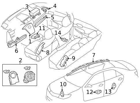 Air Bag Components for 2013 Toyota Camry #1