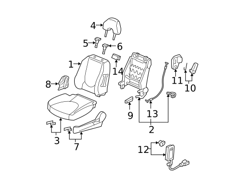 Front Seat Components for 2008 Honda Fit #0