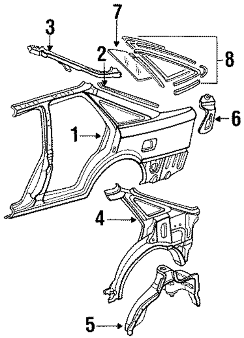 Quarter Panel & Components for 1989 Mazda 626 #0