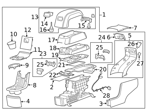 Rear Console for 2012 Chevrolet Traverse #0