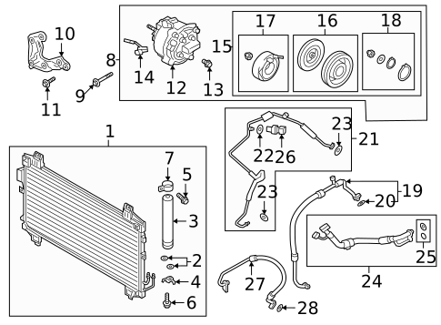 Condenser, Compressor & Lines for 2025 Mitsubishi Eclipse Cross #0