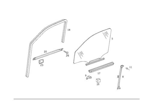 Front Door Windows for 2003 Mercedes-Benz ML320 #1