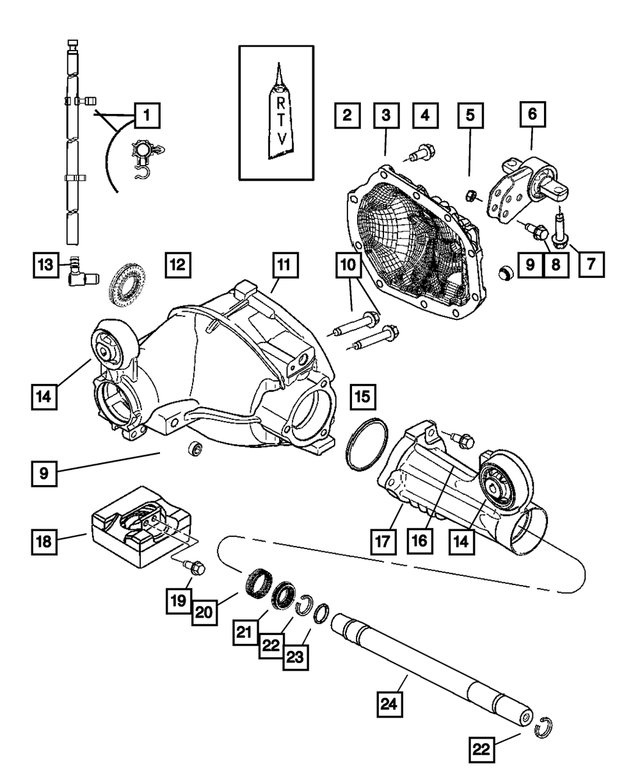 6507903AA - Front Suspension &amp; Drive: Differential Cover Bolt, Mounting for Mopar Image