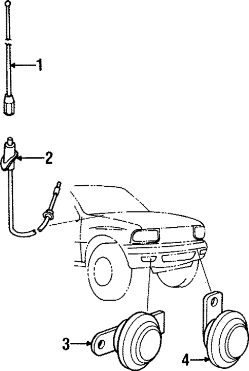 Antenna & Radio for 1991 Isuzu Rodeo #0