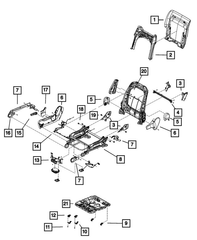 68100710AB - Interior Trim: Seat Back Bezel for Mopar Image image