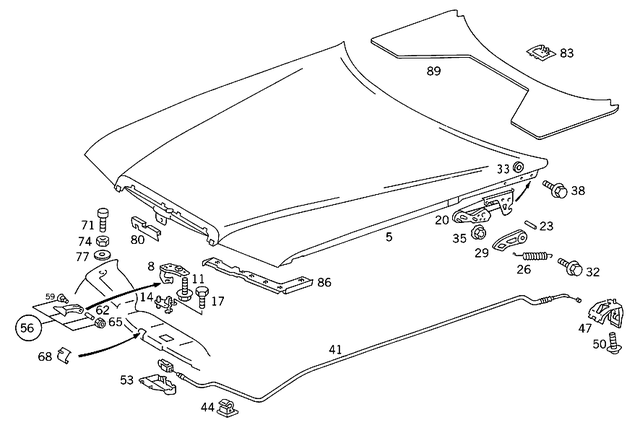 910113006001 - Special Equipment: Hexagon Nut for Mercedes-Benz: 200, 200D, 260E, 280E, 300CE, 300D, 300E, 300SL, 300TD, 300TE, 400E, 500E, 500SL, 600SL Image image