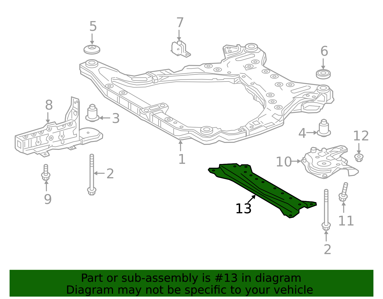 52239-06030 - Suspension Sub-Frame Cross-Member Brace 2018-2025