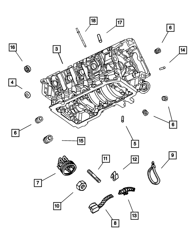 4556019 - Engine 4.7L Eight Cylinder: Cylinder Block Oil Hole Plug for Mopar Image