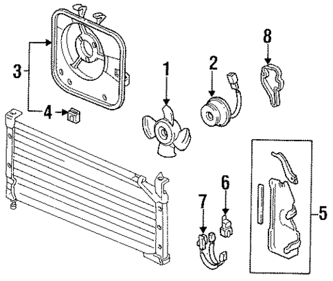 Condenser, Compressor & Lines for 1989 Honda Civic #1